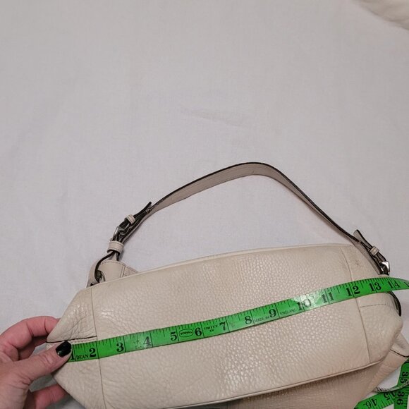 COACH WHITE PEBBLE LEATHER PURSE SATCHEL - Picture 14 of 15